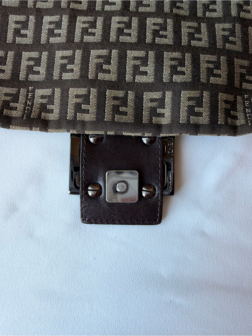 Authentic Vintage Fendi Zucchino East-West Baguette / Mamma Baguette🤎 - Picture 4 of 12